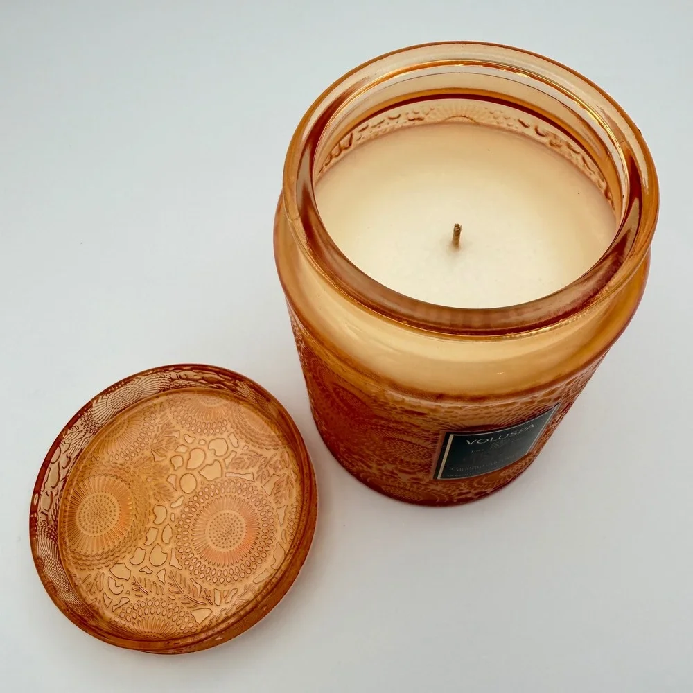 Voluspa Candle 18oz Orange Spiced Pumpkin Latte‎ Japonica Glass NEW